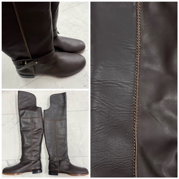 🆕 FRAME Le Sierra Leather Boots In Espresso in Size 37 (US 7) - Picture 1 of 5